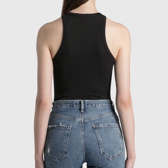 AGOLDE WOMEN'S RIANNE HIGH-NECK RACERBACK BODYSUIT Black Small - Picture 5 of 12